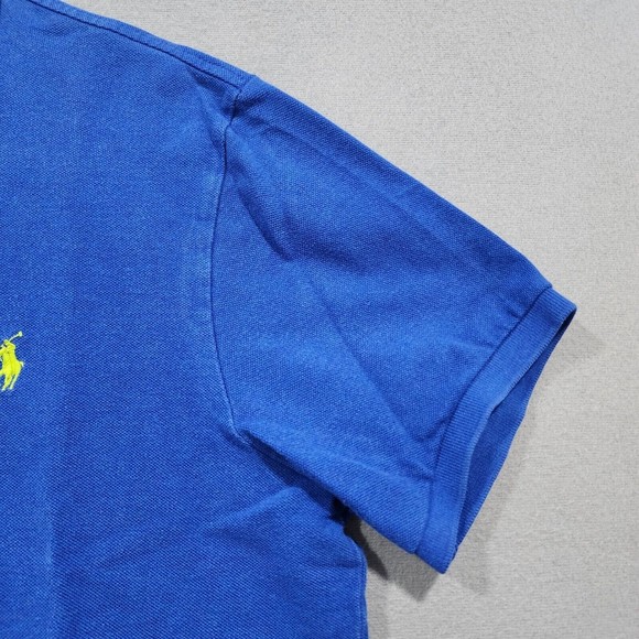 Polo Ralph Lauren Polo Shirt Mens XL Blue Solid Custom Fit 100% Cotton Vintage - Picture 3 of 16